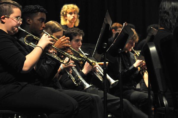 Students performing at the 2023-2024 All County Band Concert